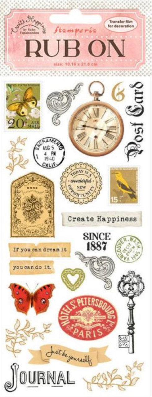 Stamperia Create Happiness Journal Rub-Ons